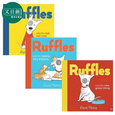 英文繪本 書刊 David Melling 萊弗系列3冊套裝 Ruffles 萊弗和紅外套 小貓咪 綠色蔬菜 英文原版