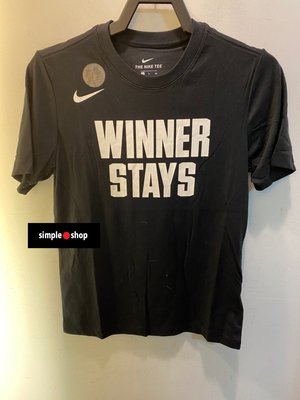 【Simple Shop】NIKE WINNER STAYS 運動短袖 排汗 標語 籃球 短袖 黑 CD1281-010