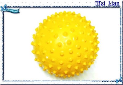 {超值圈}全新台製20公分黃色充氣按摩球/刺球(充氣球/健身球/復健球/瑜珈球/顆粒球/皮球)