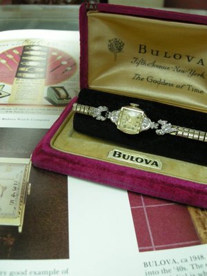 BULOVA 瑞士製產/ 30年代少有10K/F.金鑲鑽錶 06/01已交誼