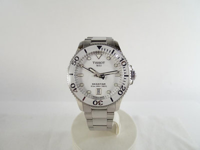 [卡貝拉精品交流] TISSOT 天梭 Seastar系列 潛水錶 石英錶 運動錶 手錶 對錶 白色 生日送禮 自用