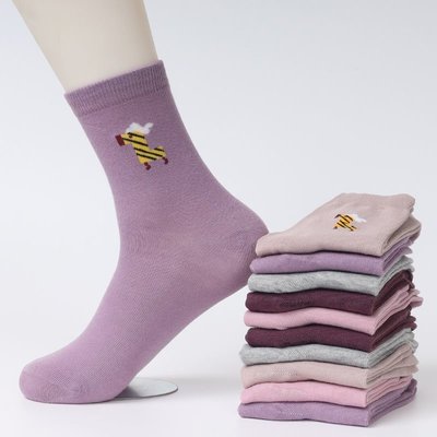 【熱賣精選】10雙女士秋季中筒襪純色棉質襪子媽媽防臭棉襪運動襪保