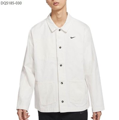 Nike 耐吉 外套 Life Chore 男款 白色 寬鬆休閒 小勾 工裝襯衫 DQ5185-030