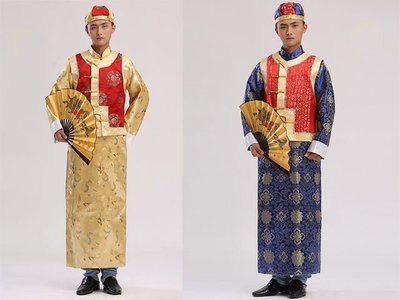 貝勒阿哥服裝相聲服長馬褂服 演出服清朝古裝舞台服裝