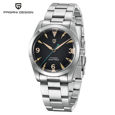 PAGANI伯佳尼新款PT5000全自動機械男士手錶簡約防水不銹鋼錶1723