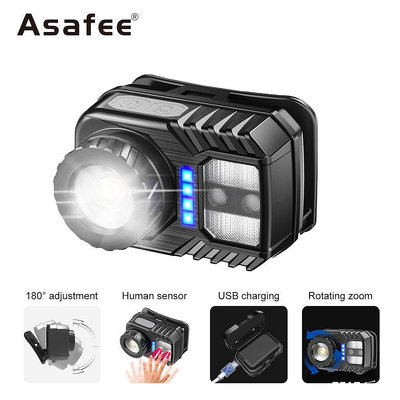 BEAR戶外聯盟Asafee XPG+COB LED強光頭燈內置電池USB充電變焦戶外手電筒