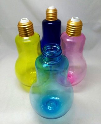 320ml 燈泡造型 塑膠瓶 飲料瓶 熱銷 燈泡珍奶的瓶子 創意十足 桌面小魚缸 非玻璃杯 -02  200支單價