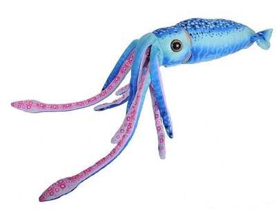 11959c 歐洲進口 好品質 限量品 大隻 可愛 海洋魷魚烏賊小卷藍色動物絨毛娃娃玩具玩偶擺件禮品