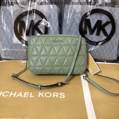 美國代購MICHAEL KORS MK包  新款綠色菱格小方包  輕奢時尚