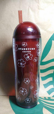 Starbucks星巴克~ 2008年 夏季 紅色小花冷水壺/隨行杯☆16oz~全新~全館隨行杯免運(限交貨便取貨)