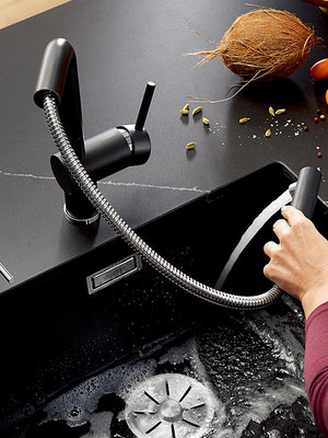 鉑浪高BLANCO LINUS-S抽拉式旋轉高壓廚房水槽冷熱水洗菜盆水龍頭