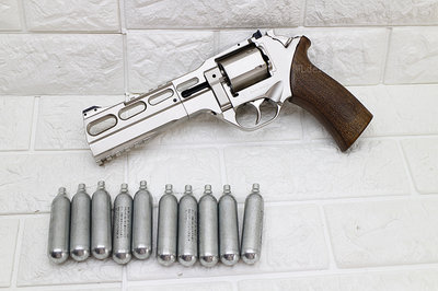 [01] Chiappa Rhino 60DS 左輪 手槍 CO2槍 銀 + CO2小鋼瓶 ( 左輪槍轉輪玩具槍BB槍