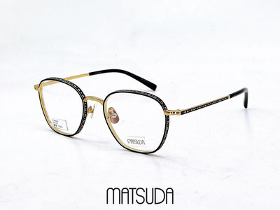 【本閣】matsuda松田M3101 日本高級純鈦手工眼鏡黑金方框 精緻立體浮雕鏡腳 日本島內販售限量復刻版