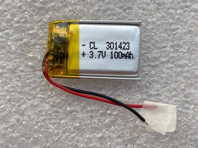 適用 301423 100mah 3.7V 聚合物鋰電池 適用 行車記錄器電池 GPS 導航電池