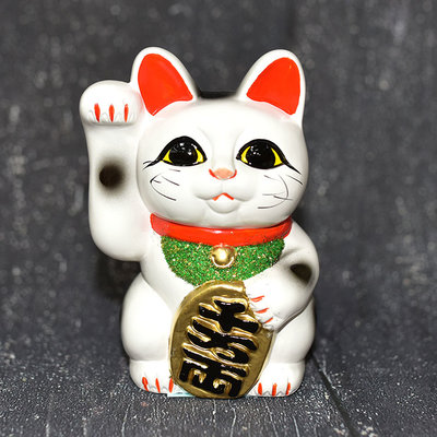 日本製 常滑燒 招財貓 千萬兩 貯金箱 陶器 15cm