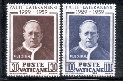 【流動郵幣世界】梵蒂岡1959年義大利與梵蒂岡簽訂拉特朗條約30週年郵票