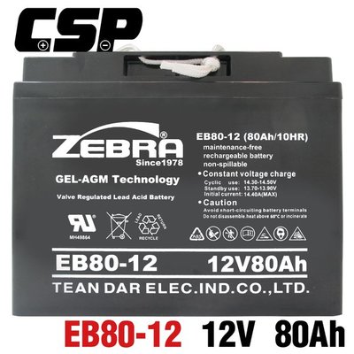 【電池達人】ZEBRA EB80-12 REC80-12 電動車電池 電動代步車 KPH75-12N 12V80AH