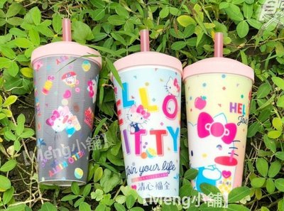 【Meng小舖】清心福全HELLO KITTY 清心酷炫Hello Kitty 3D杯 環保水杯單售「晴空藍」環保杯
