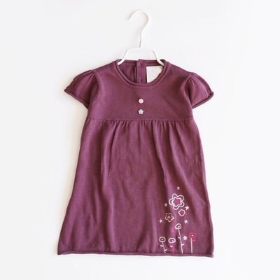 【Mr. Soar】 **清倉** B148 歐美style童裝女童紫色花朵針織洋裝 現貨