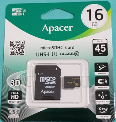 彰化手機館 16G Class10記憶卡 Apacer microSDHC 16GB UHS-1 宇瞻 c10 U1