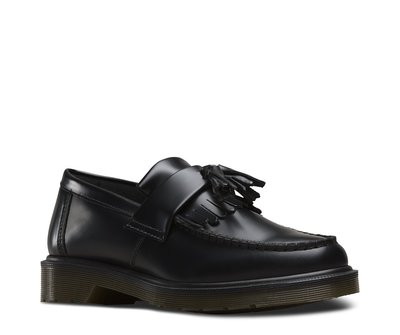 Dr.Martens 馬丁鞋馬汀流蘇樂福鞋 經典ADRIAN 黑色 硬皮【 BRITISH LOOK 】