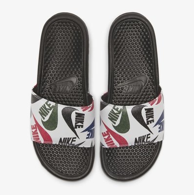 GOSPEL【Nike Benassi JDI Print 】多彩LOGO 拖鞋 631261-035