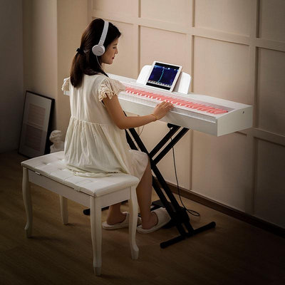 樂器ROLYCA羅立卡RB20便攜式電鋼琴88鍵重錘電子琴櫻花粉色鍵電子鋼琴