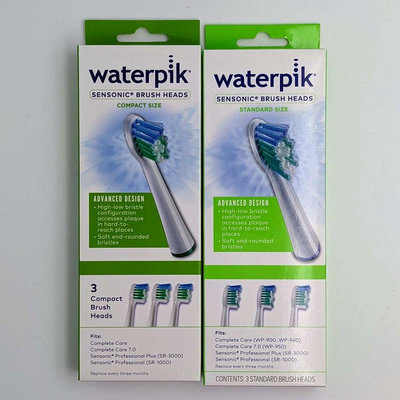 Waterpik 替換牙刷頭1盒3入 適 Sensonic / Complete Care SR-3000 電動牙刷配件 SRSB SRRB