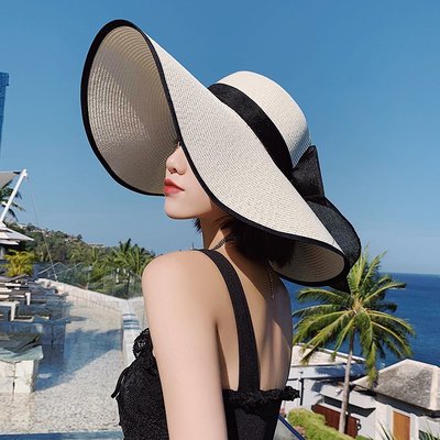 ROSEXTANGK草帽女夏季沙灘海邊出游遮陽帽度假防曬大檐帽太陽帽子精品 促銷 正品 夏季