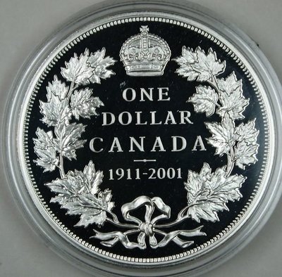 加拿大 紀念幣 1911-2001 90週年紀念銀幣 原廠原盒