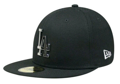 MLB New Era 洛杉磯道奇隊棒球帽 銀色鐵牌全封帽 大頭圍