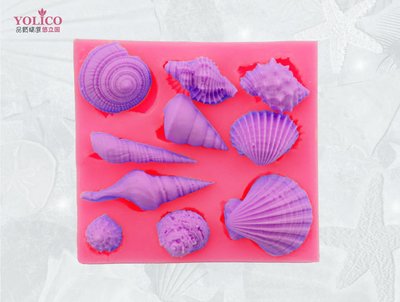 【悠立固】Y508海洋各種貝殼扇貝翻糖模 液態矽膠模巧克力模蛋糕裝飾矽膠模具 烘焙模具 精美蛋糕製作 食品級