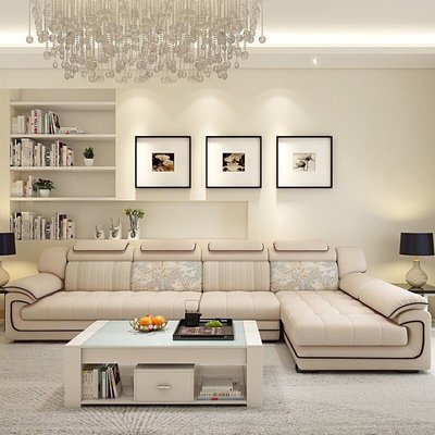 現代簡約沙發組合客廳整裝家具可拆洗大小戶型經濟型乳膠布藝沙發~特價