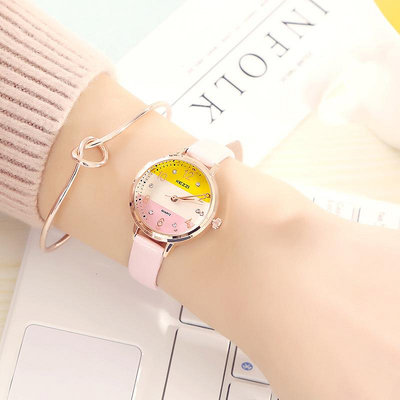 熱銷 kezzi手錶腕錶女簡約小巧時尚白領學生小錶盤皮帶錶時裝韓版女錶613 WG047