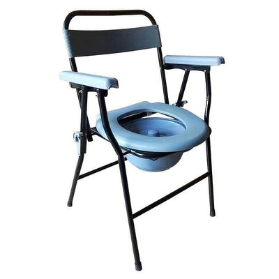 不鏽鋼坐便椅可調節坐便椅孕婦坐便椅帶蓋高靠背扶手馬桶凳A3