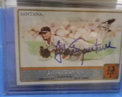 棒球天地--MLB大都會 賽揚強投 Johan Santana 2011簽名球員卡.字跡漂亮