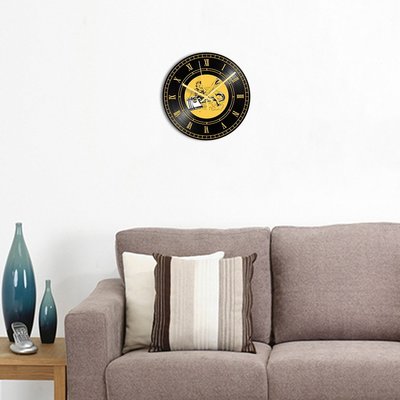 壁鐘家居墻面裝飾掛鐘唱片無聲靜音鐘表時尚藝術時鐘
