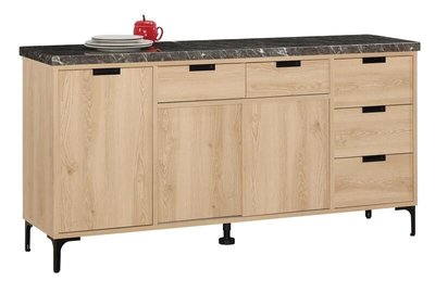 【風禾家具】QM-506-2@SMG橡木色5.2尺餐櫃【台中市區免運送到家】電器櫃 碗盤櫥櫃 收納櫃 置物櫃 傢俱