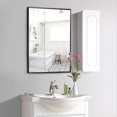 鋁合金帶框浴室鏡酒店洗手間玄關裝飾鏡子掛墻鏡子化妝鏡穿衣鏡