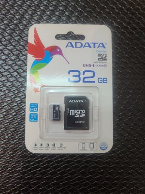ADATA 記憶卡 Micro SD 32G USH-I CLASS10（ 附SD轉卡）