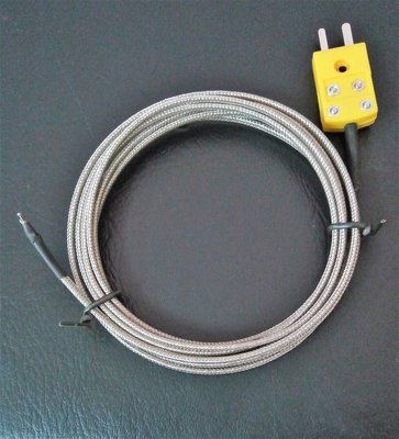 K 型熱電偶 金屬屏蔽線總長2M  熱偶線 感溫線 測溫線 溫度記錄器 溫度計 TM902C k type 感溫線