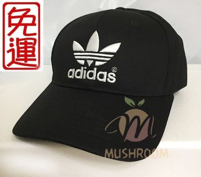 全新 現貨 Adidas 愛迪達 三葉草 Logo 棒球帽 帽子 老帽 運動帽 鴨舌帽 黑色 // 免運