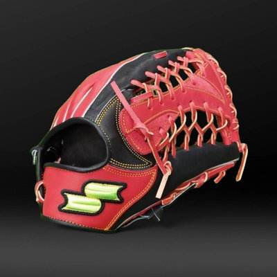 棒球帝國- SSK 全牛皮棒壘球手套 SSK880E 外野手用 黑紅