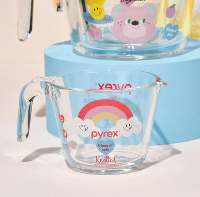 韓國代購pyrex knotted玻璃計量杯水杯牛奶杯早餐杯烘焙杯可微波