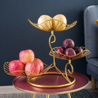 果盤客廳茶幾網紅家用水果盆新款水果盤盤時尚北歐多層盤~特價促銷