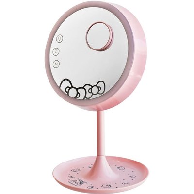 7-11 Hello Kitty 限量 聯名造型LED檯燈化妝鏡 粉色