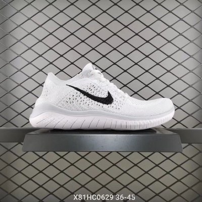 Nike Free RN Flyknit 赤足 5.0 編織 白灰 黑勾 慢跑情侶鞋