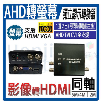 【訊號轉換器】AHD、TVI、CVI轉 HDMI、VGA、CVBS 轉換器│監視器周邊 DVR監控設備,1分2分配功能