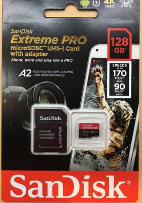 SanDisk Extreme Pro MicroSDXC 128G (200/90M) A2 V30 SDSQXCD