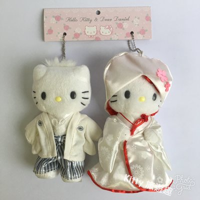 [Kitty 旅遊趣] Hello Kitty 結婚絨毛娃娃吊飾 凱蒂貓和丹尼爾 日式婚服 絨毛玩偶吊飾 禮物
